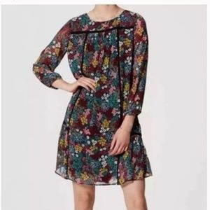 Loft Boho Peasant Floral Long Sleeve Crochet Detail